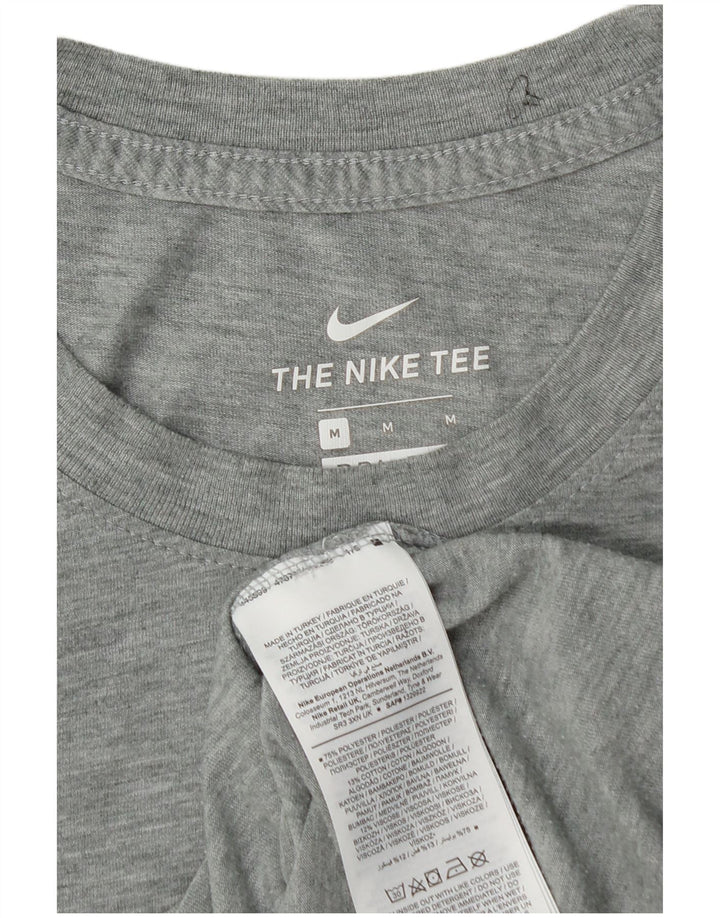 NIKE Mens Graphic T-Shirt Top Medium Grey Polyester