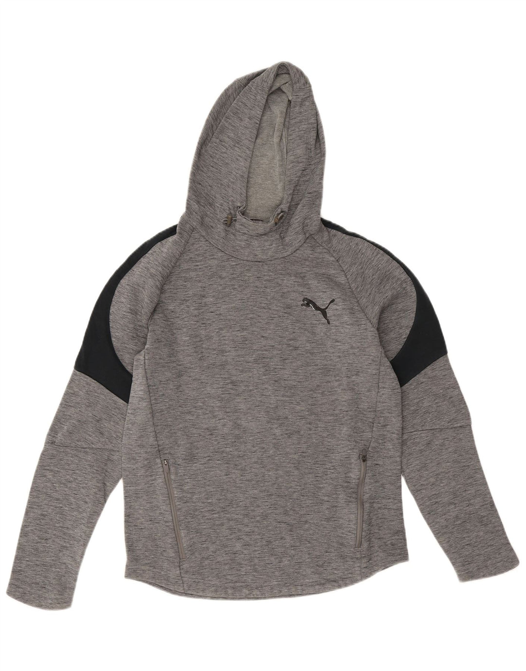 Pulover Puma pentru bărbați, bumbac color bloc, gri mic