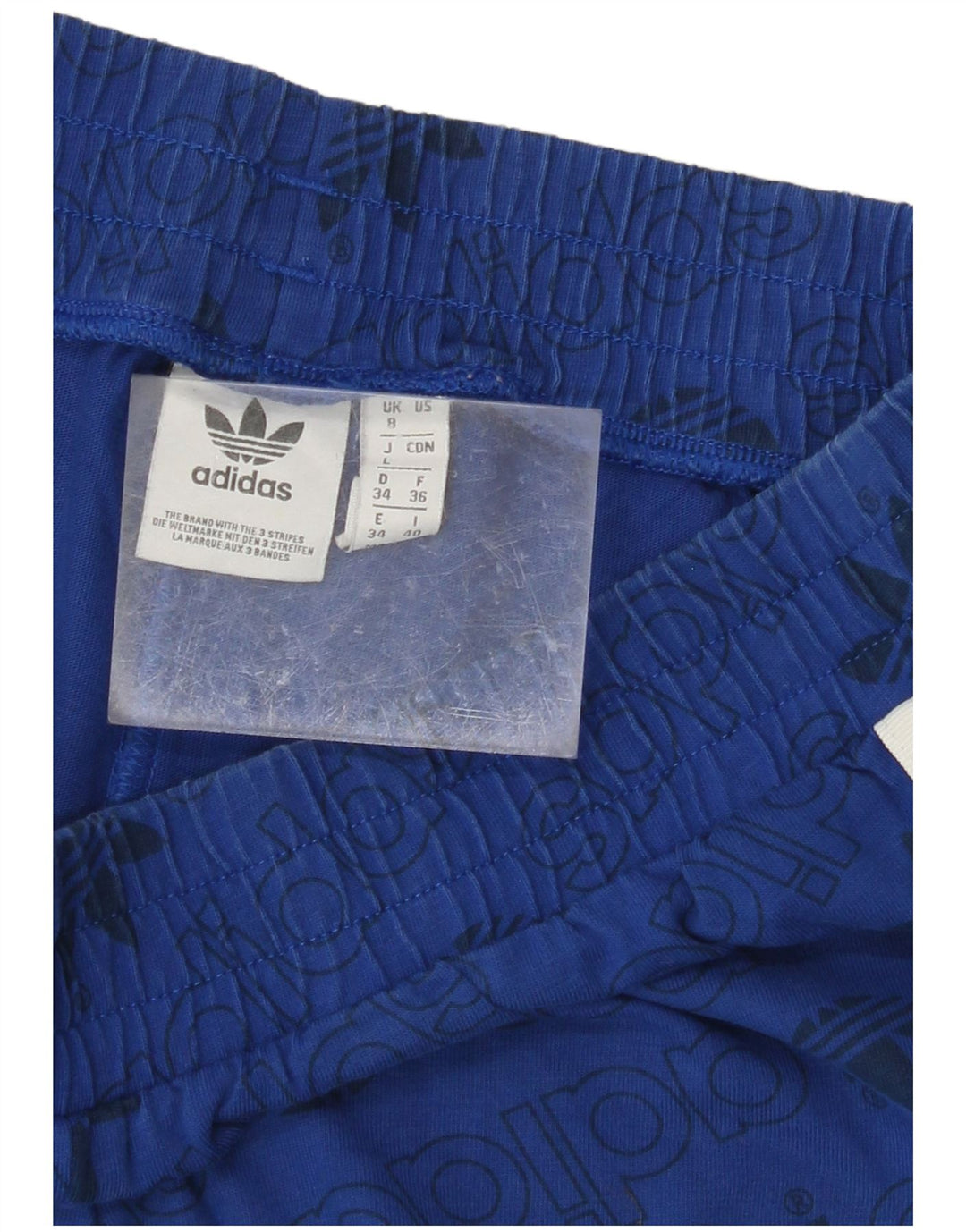 Pantaloni scurți sport grafic ADIDAS pentru femei UK 8 Small Blue