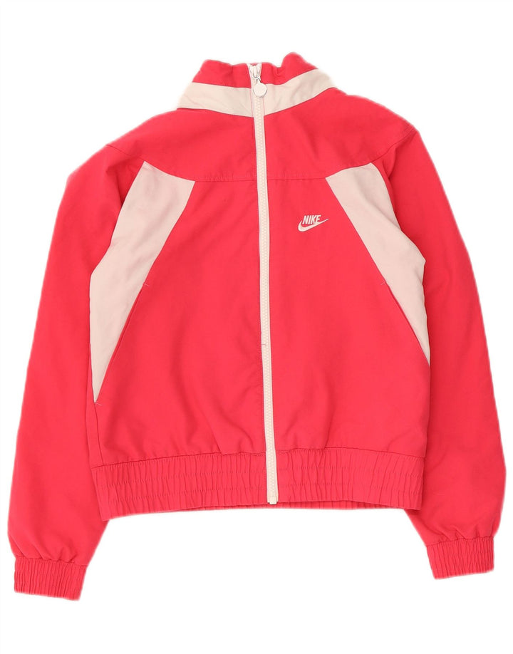 Jachetă de trening pentru fete Nike 10-11 ani Roz mediu colorblock