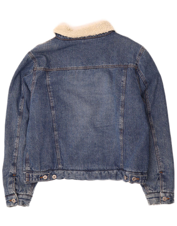 Jachetă Sherpa de denim pentru femei Madonna UK 18 XL, bumbac albastru