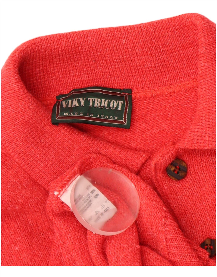 Pulover Viky Tricot pentru bărbați, cu gât polo, lână roșie medie