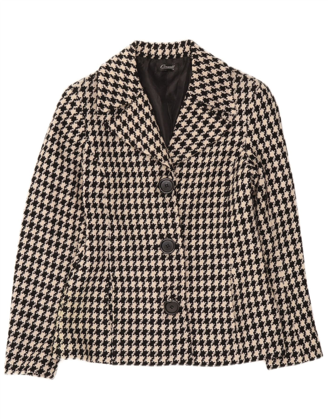 Jachetă blazer pentru femei Conwell, cu 3 nasturi, UK 8, picior de găin negru mic