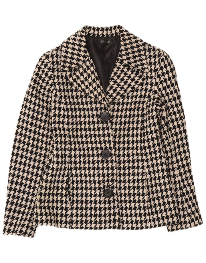 Jachetă blazer pentru femei Conwell, cu 3 nasturi, UK 8, picior de găin negru mic