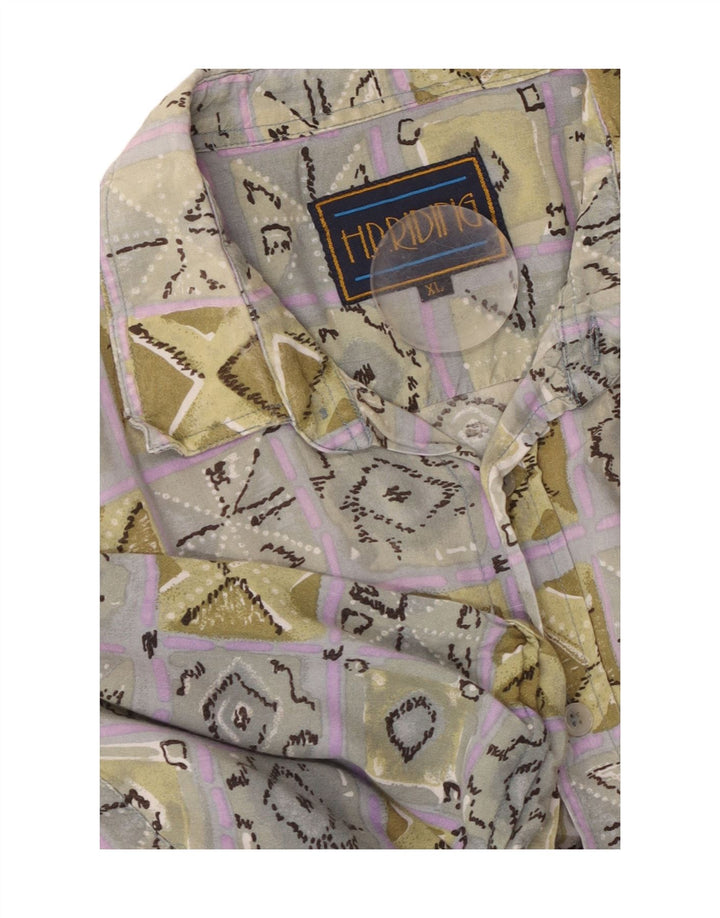 Cămașă cu mânecă scurtă pentru bărbați VINTAGE XL, multicoloră, geometrică, viscoză