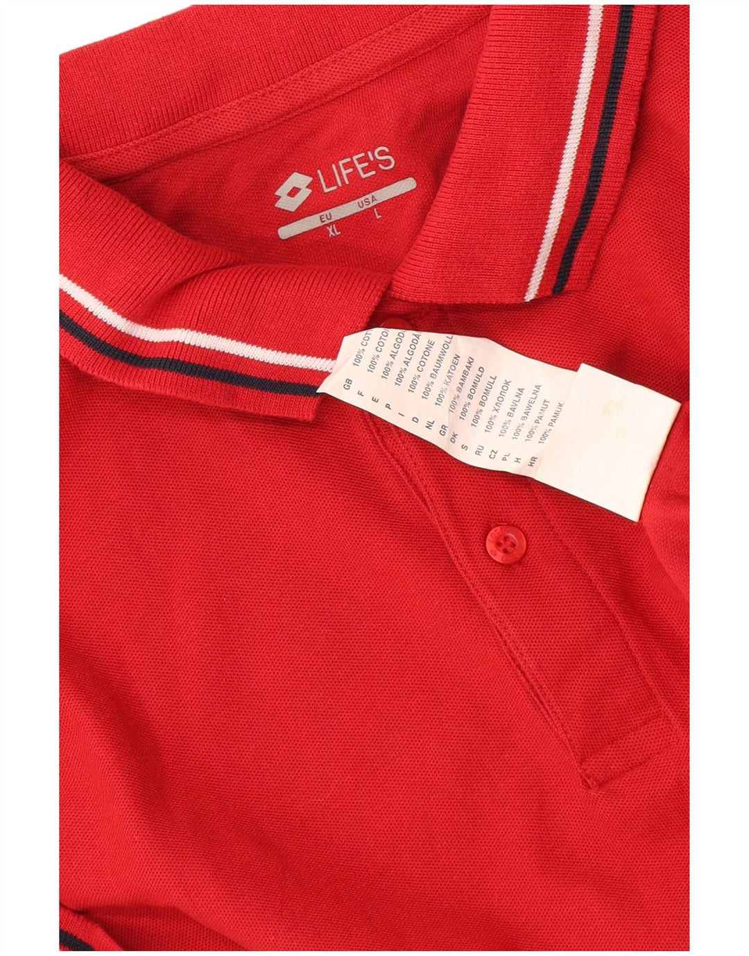 Tricou polo pentru bărbați Lotto, bumbac roșu mare