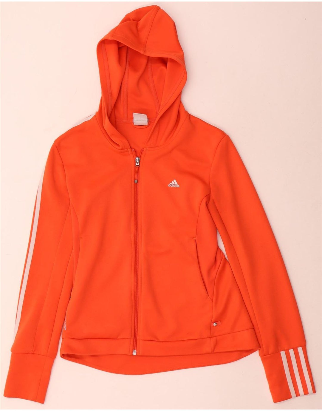 Pulover adidas Clima 365 pentru femei, cu fermoar, UK 12, poliester portocaliu mediu