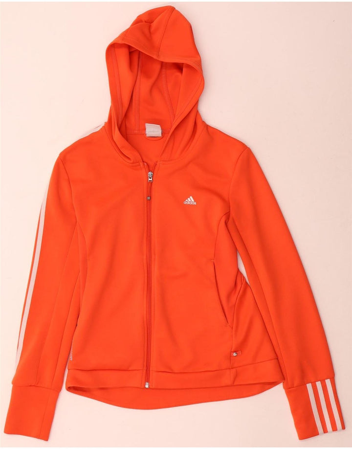 Pulover adidas Clima 365 pentru femei, cu fermoar, UK 12, poliester portocaliu mediu
