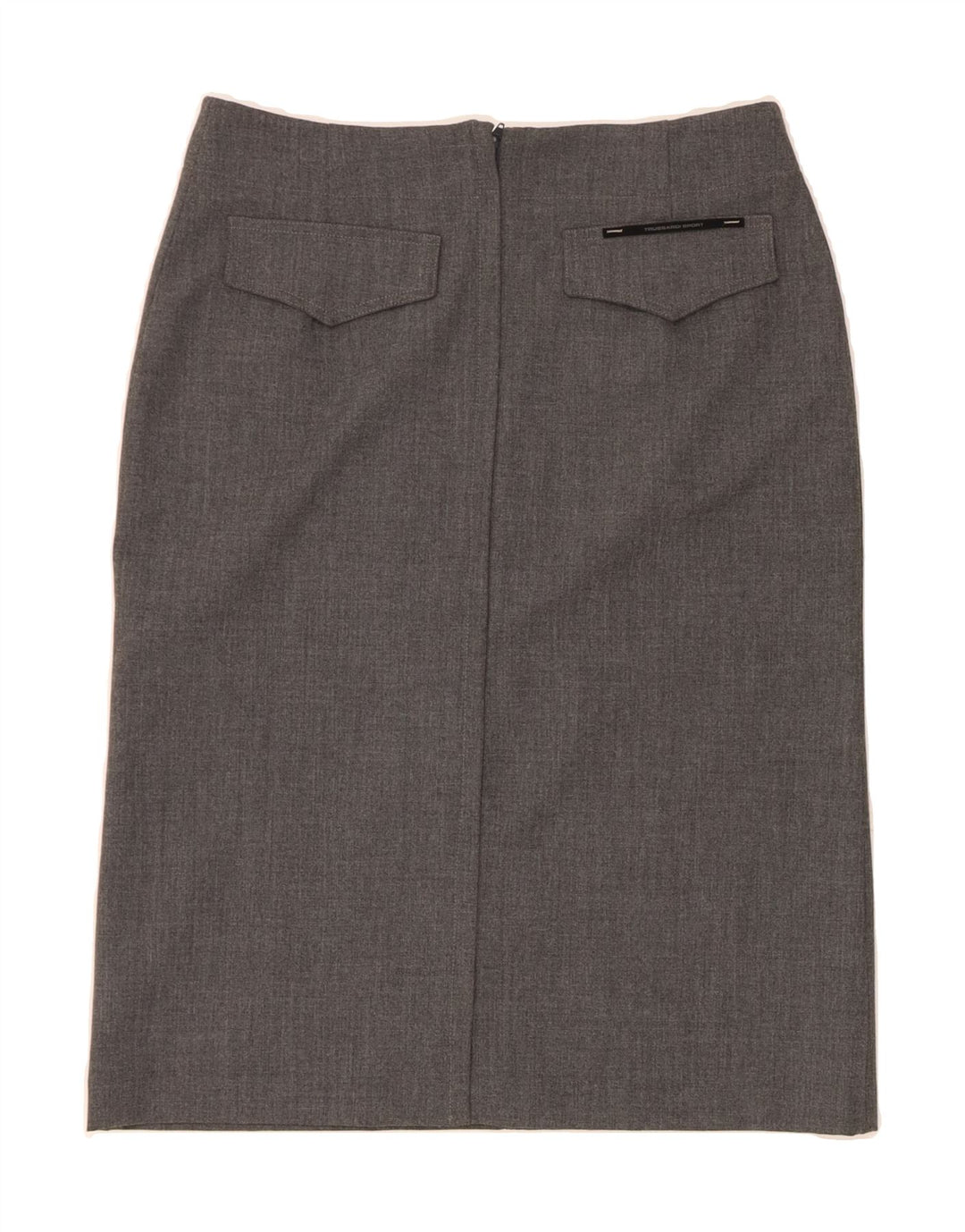 TRUSSARDI Womens Midi Skirt IT 42 Medium W28 Grey Vintage Trussardi and Second-Hand Trussardi from Messina Hembry 