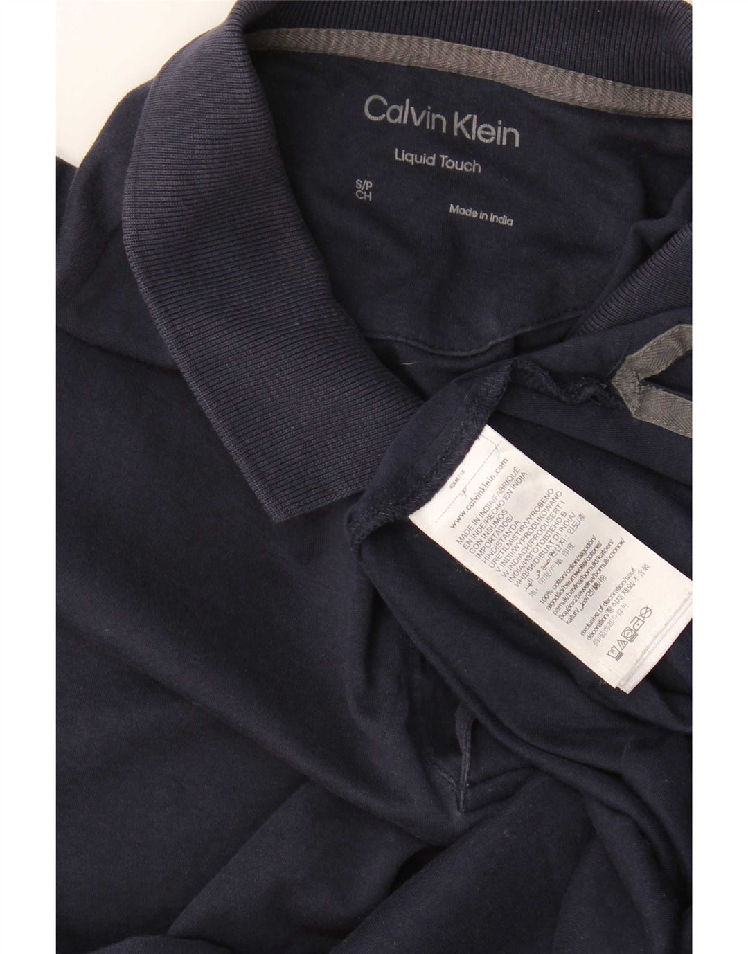 Cămașă polo Calvin Klein pentru bărbați, bumbac, albastru bleumarin