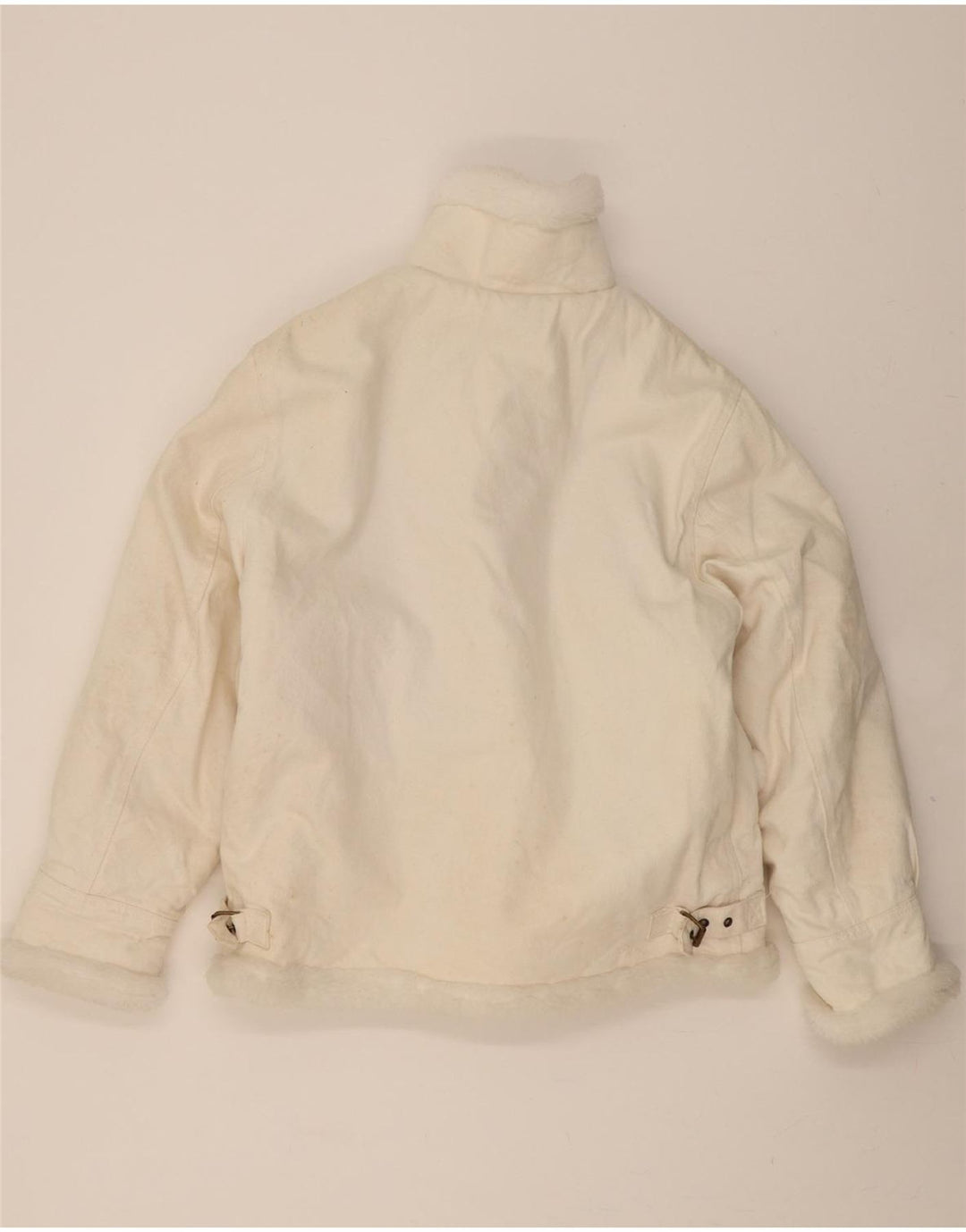 Jachetă de blugi Sherpa pentru bărbați VINTAGE UK 40, mare, alb, bumbac