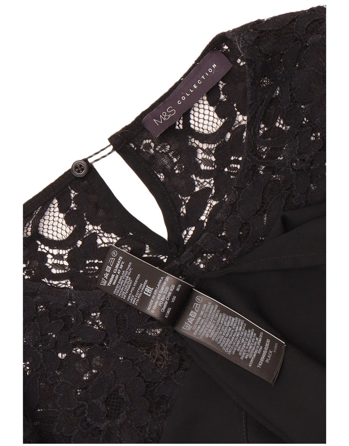 Bluză supradimensionată cu mânecă lungă pentru femei Marks & Spencer UK 16 Large Black