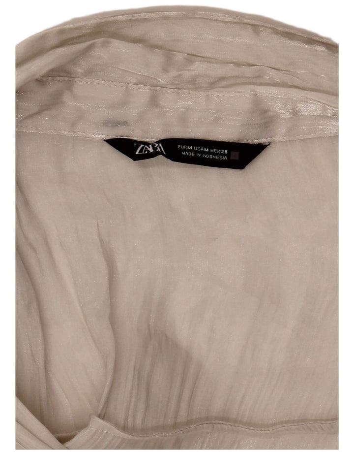 Bluză cămașă supradimensionată pentru femei Zara UK 14 Medium White