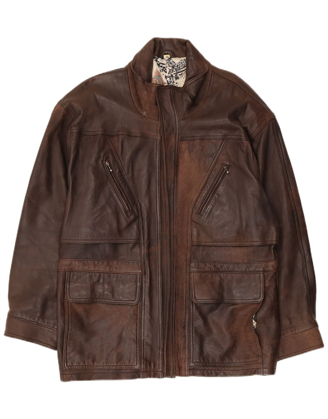 Palton din piele pentru bărbați VINTAGE EU 50 Maro din piele maro