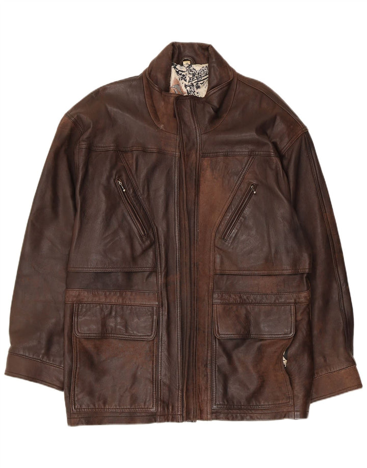 Palton din piele pentru bărbați VINTAGE EU 50 Maro din piele maro