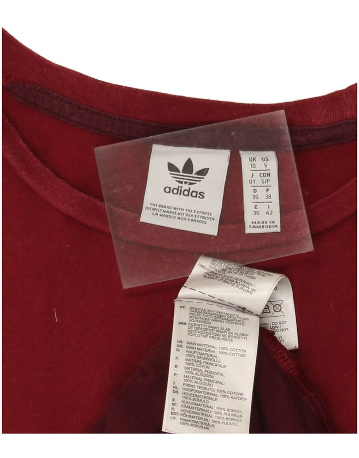 Tricou grafic ADIDAS pentru femei Top UK Small 10 Burgundy Colorblock