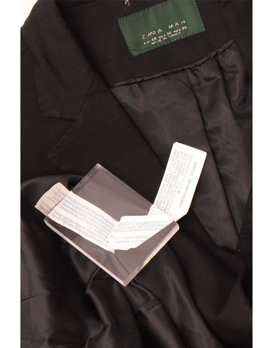 Blazer pentru bărbați Zara cu 2 nasturi EU 48 Bumbac mediu negru