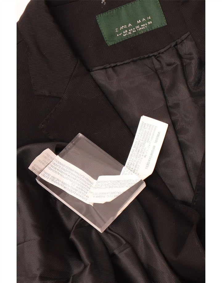 Blazer pentru bărbați Zara cu 2 nasturi EU 48 Bumbac mediu negru