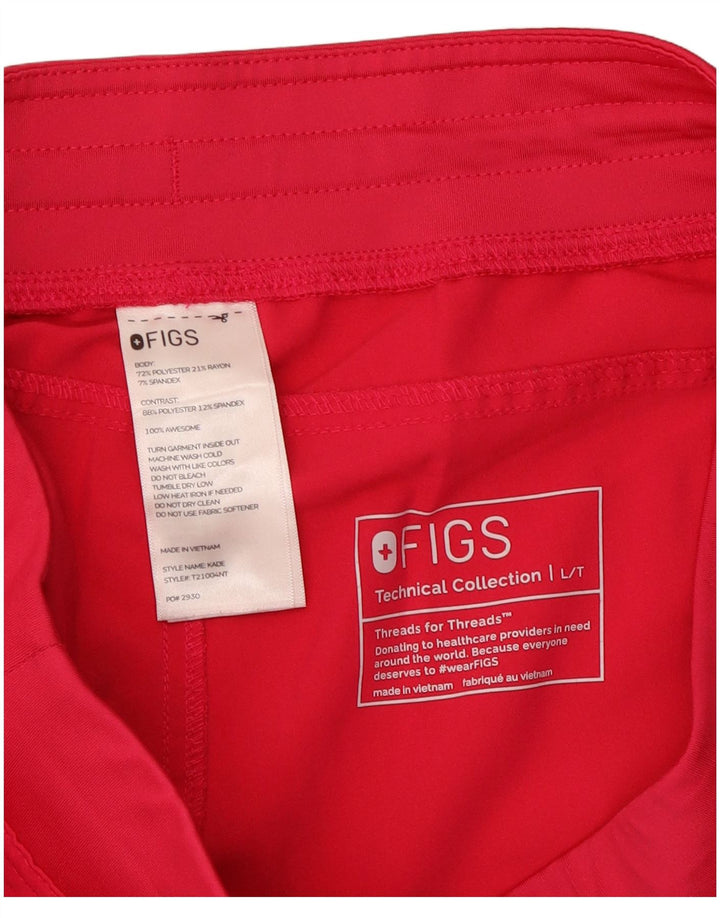 Pantaloni cargo drepti pentru femei Figs L32 L32 roz poliester