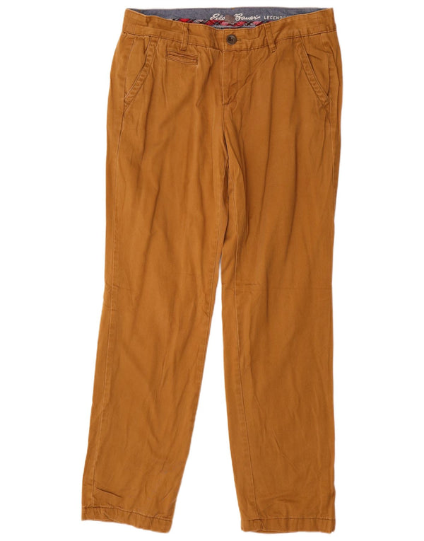 EDDIE BAUER Pantaloni chino drepți pentru femei US 10 Large W34 L31 Maro