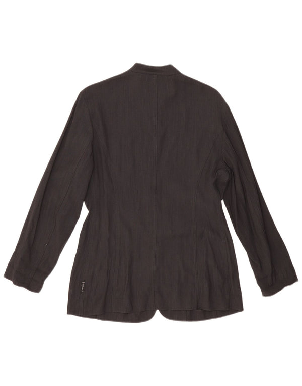ARMANI JEANS Sacou blazer pentru femei cu 5 nasturi UK 14, mare, negru, viscoza