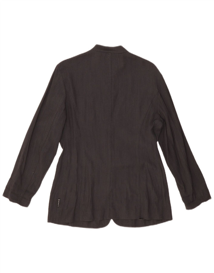 ARMANI JEANS Sacou blazer pentru femei cu 5 nasturi UK 14, mare, negru, viscoza