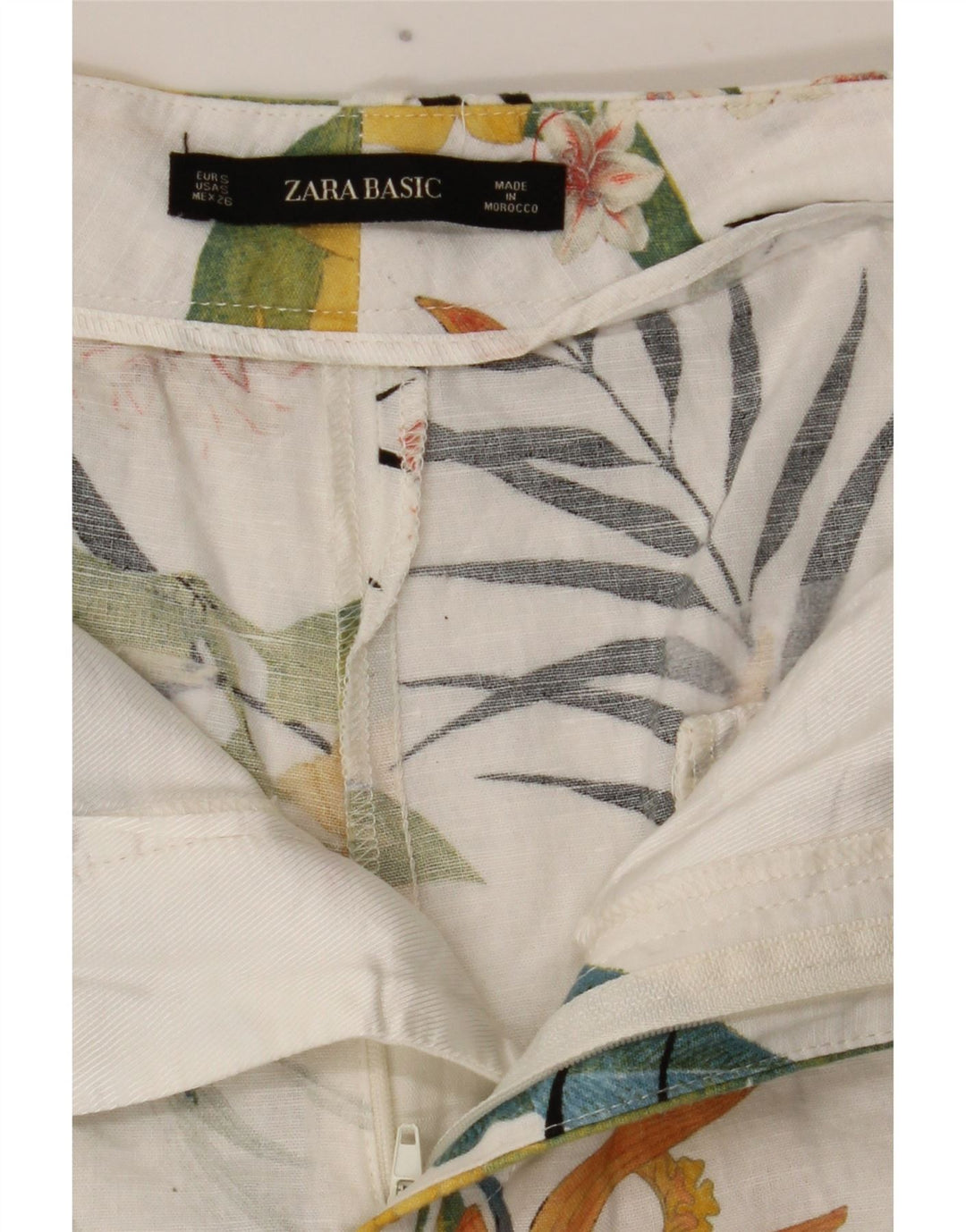 Pantaloni scurti chino dama Zara Small W26 White Floral