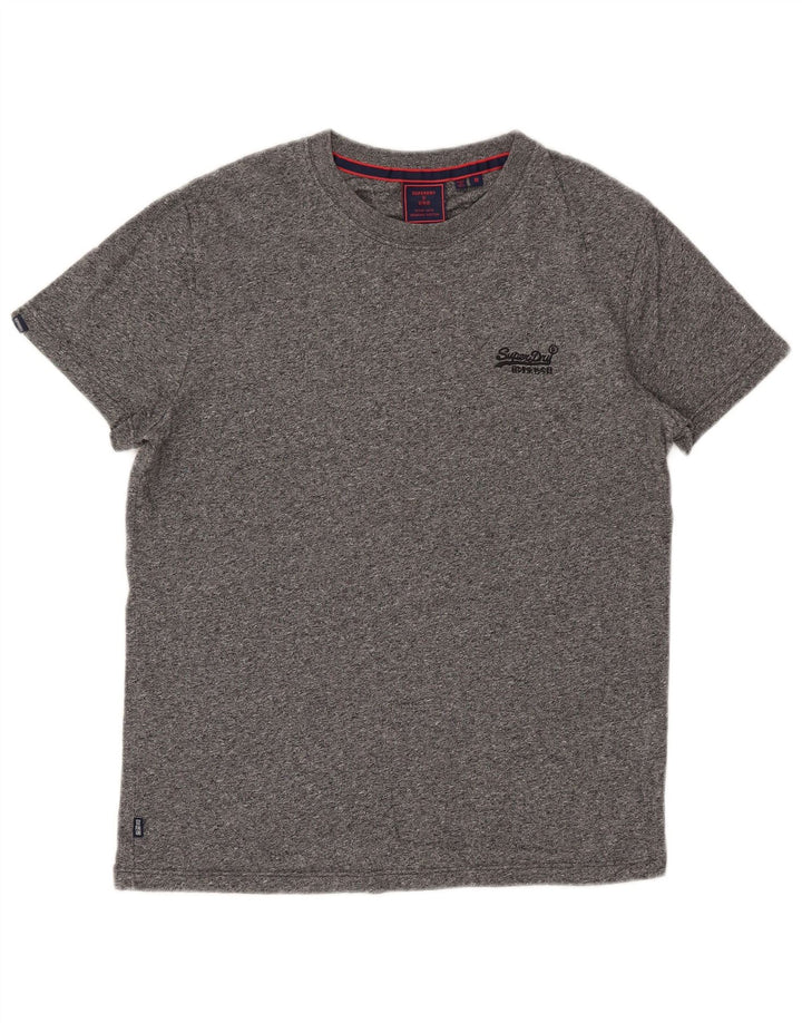 Tricou pentru bărbați Superdry Top din bumbac cu pete gri mediu