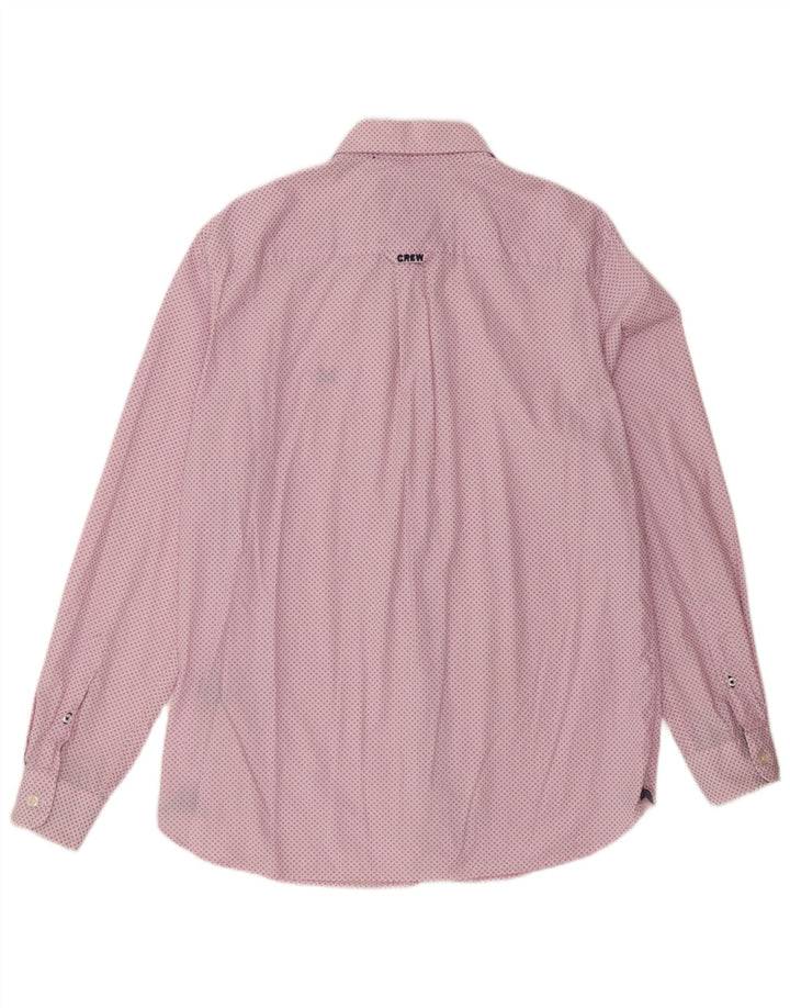 Crew Clothing Cămașă clasică pentru bărbați, bumbac cu pete roz mediu