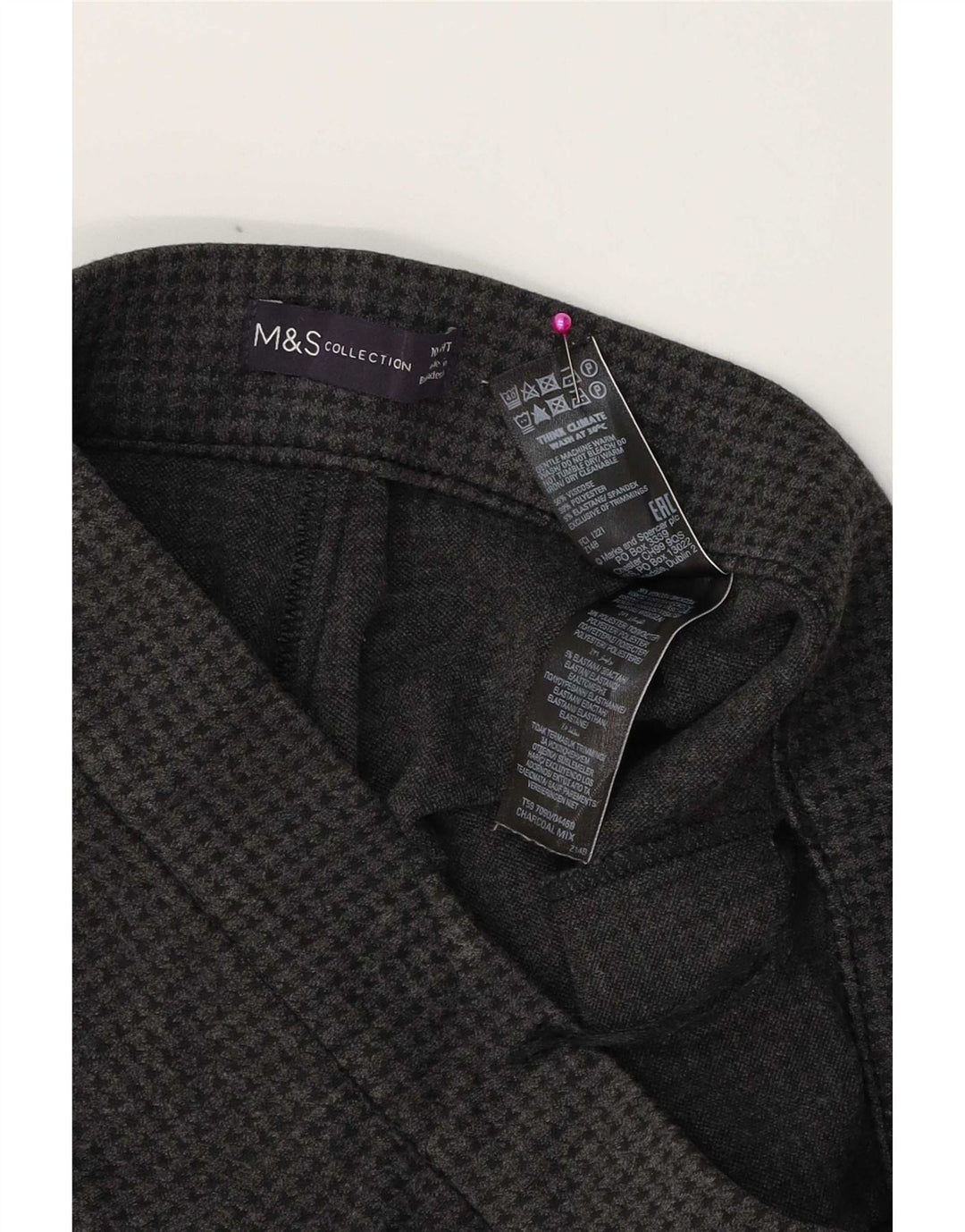 Leggings pentru femei Marks & Spencer UK 10 Small W28 L23 Gri Houndstooth