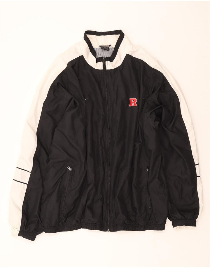 NIKE Mens Tracksuit Top Jacket 2XL Black Colourblock Polyester Vintage Nike and Second-Hand Nike from Messina Hembry 