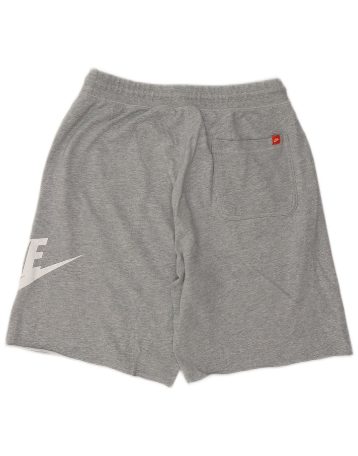 Pantaloni scurți sport grafic Nike pentru bărbați, bumbac cu pete, gri mediu