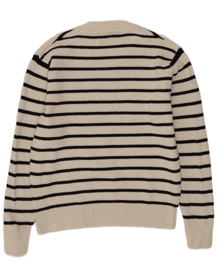 Pulover pentru bărbați Zara, cu gât crew, bumbac cu dungi albe medii