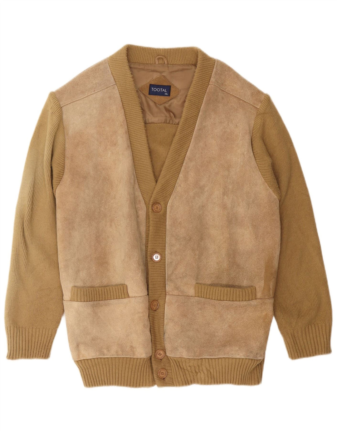 Cardigan Vintage pentru bărbați, 2XL, bej