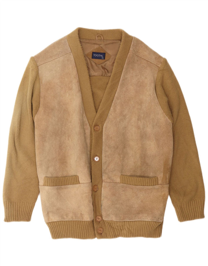 Cardigan Vintage pentru bărbați, 2XL, bej