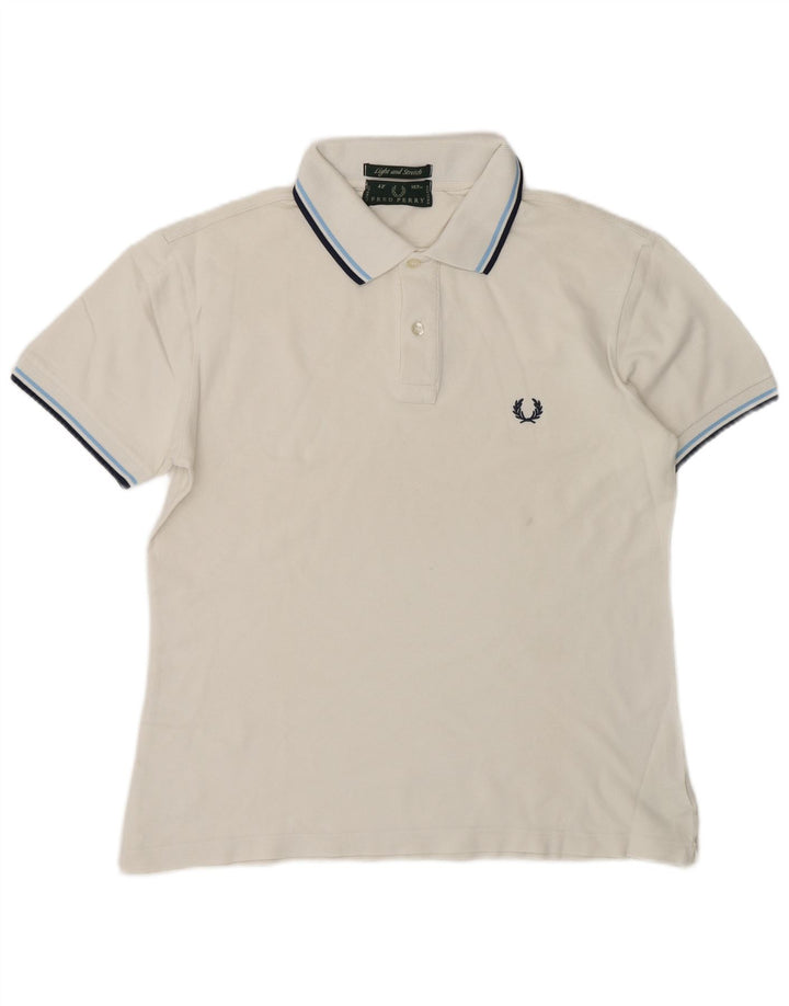 Cămașă polo Fred Perry pentru bărbați, bumbac alb mediu