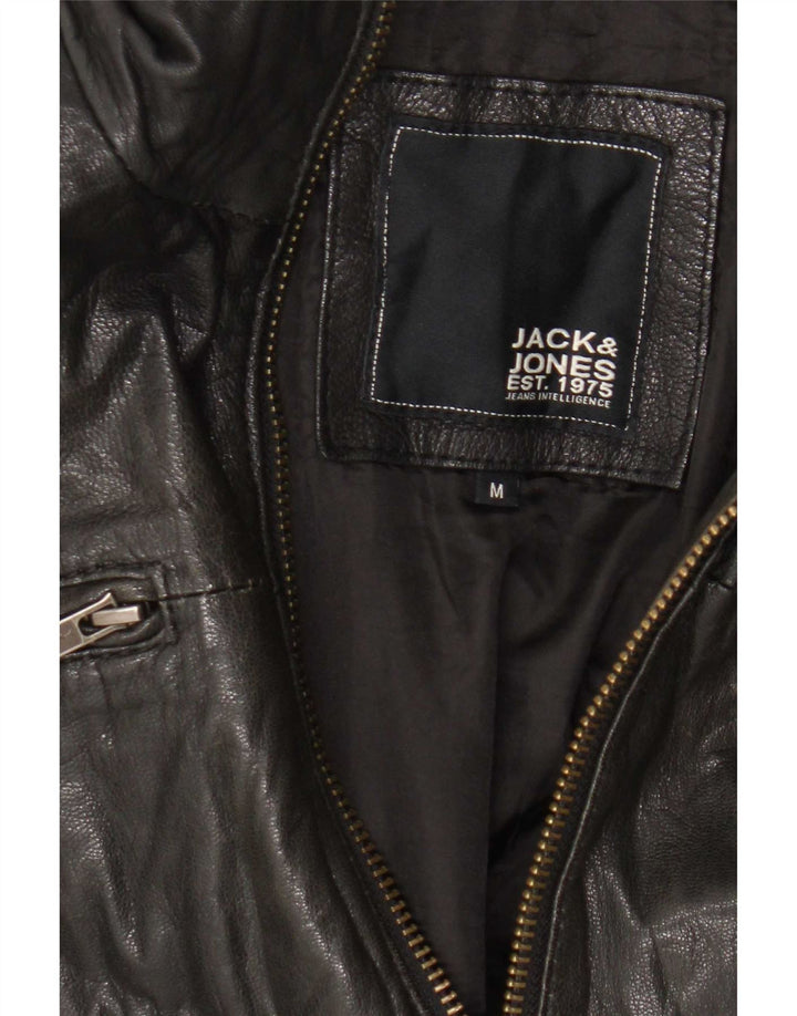 Jack & Jones Bomber din piele pentru bărbați UK 38 Medium Black