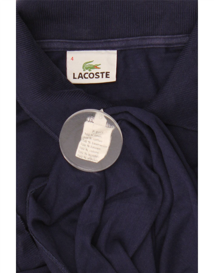 Tricou polo Lacoste pentru bărbați, mărime 4, bumbac albastru bleumarin mediu
