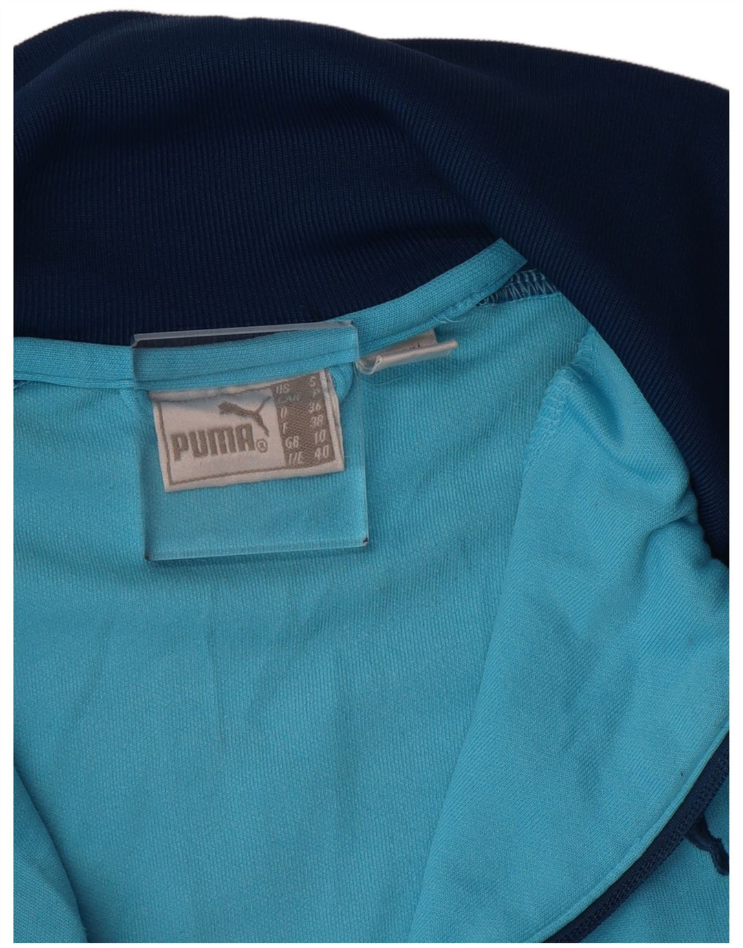 Jachetă de top pentru trening PUMA Crop pentru femei UK 10 Small Blue Colorblock