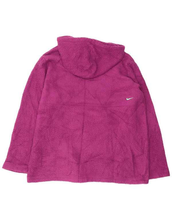 Pulover NIKE pentru femei Therma-Fit, cu glugă, din lână UK 18 XL, violet, poliester
