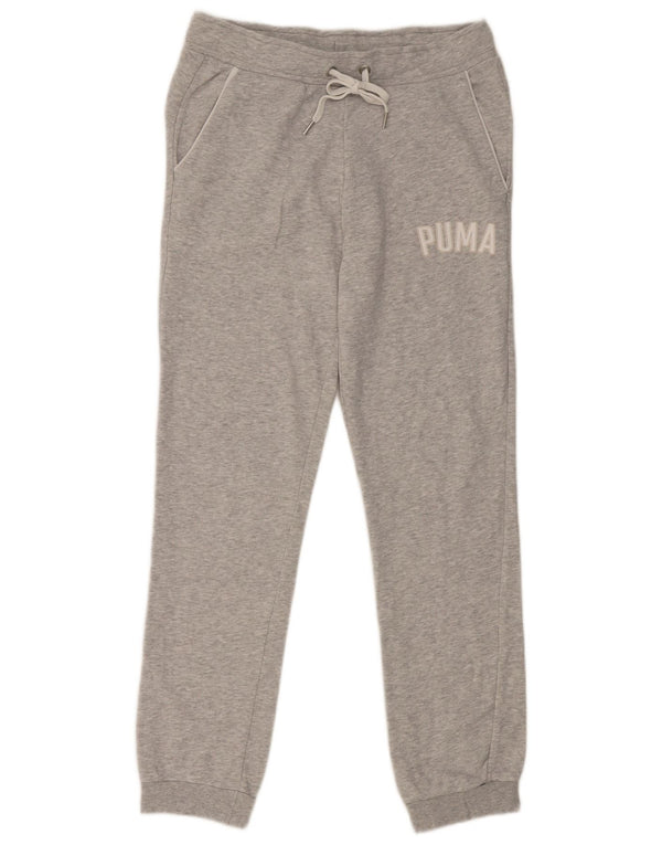 Pantaloni de trening grafic Puma pentru femei Joggeri UK 12 Bumbac gri mediu