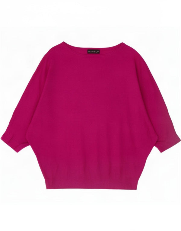 Phase Eight Womens 3/4 Sleeve Boat Neck Jumper Sweater UK 10 Small Pink