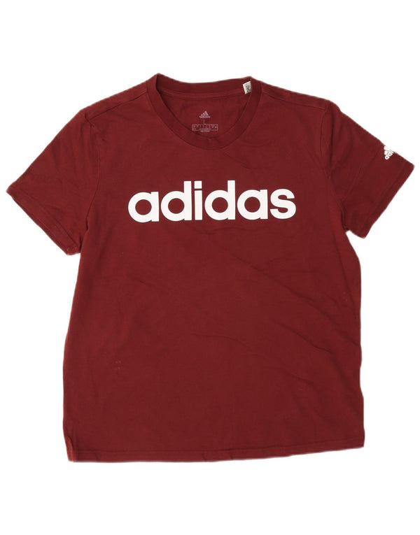 Tricou grafic Adidas pentru femei Top UK 16/18 Mare Bumbac Burgundy