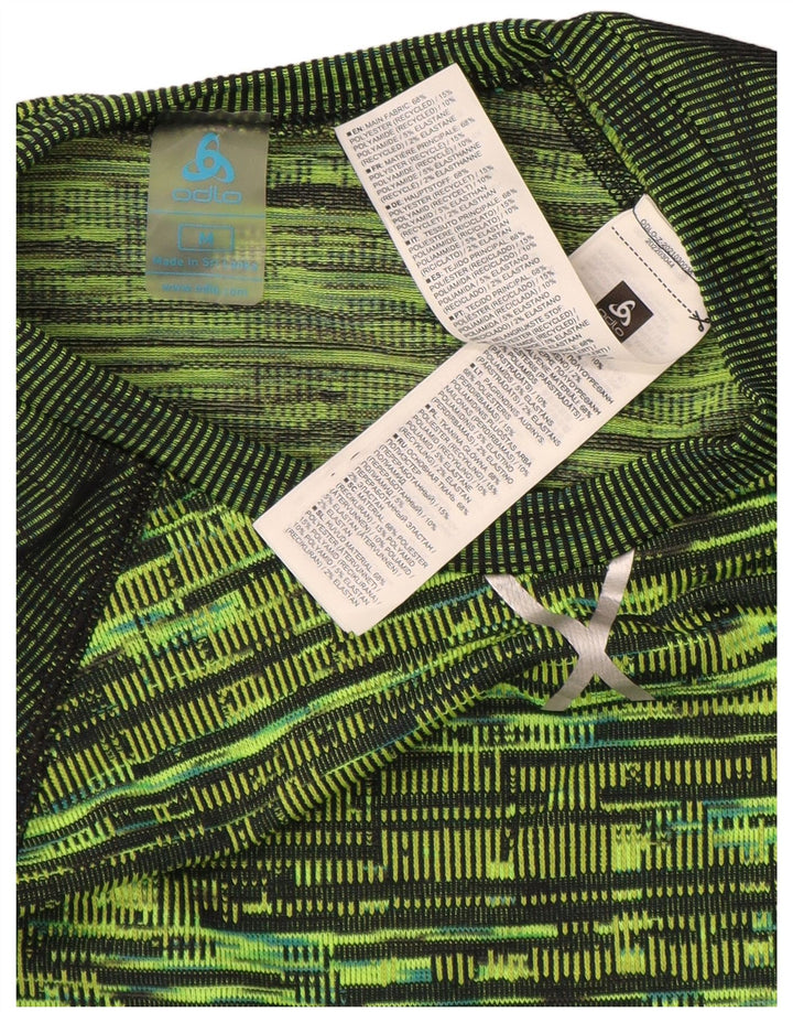 Top pentru femei Odlo cu mânecă lungă UK 12 Medium Green Geometric Poliester