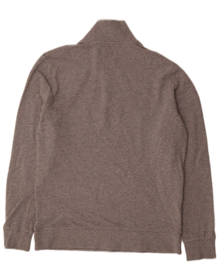 Pulover pentru bărbați Jack & Jones, cu grafică, cu fermoar, cu gât, mare, pete gri