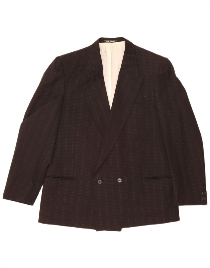 VENTANNI Jachetă pentru bărbați cu două piepturi IT 52 XL, neagră, cu dungi