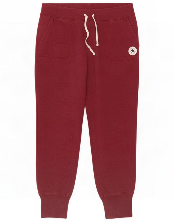 Converse Womens Trening Pantaloni Joggeri UK 14 Medium Burgundy Bumbac