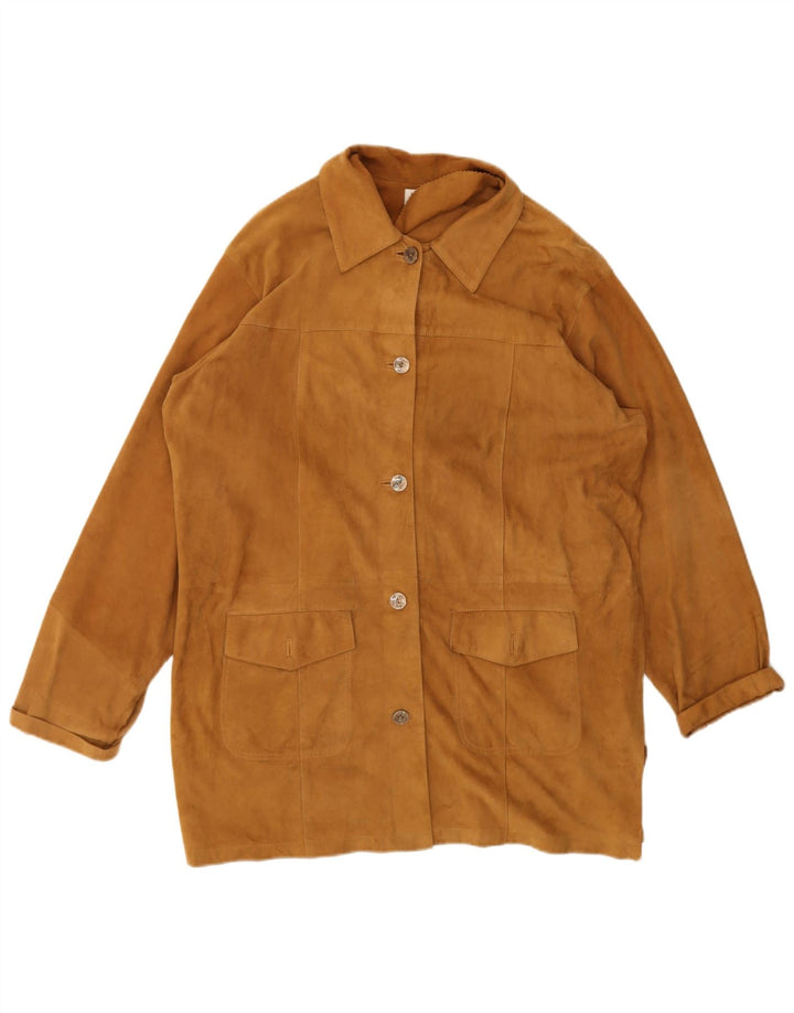 Jachetă vintage de piele intoarsa pentru femei IT 50 XL maro