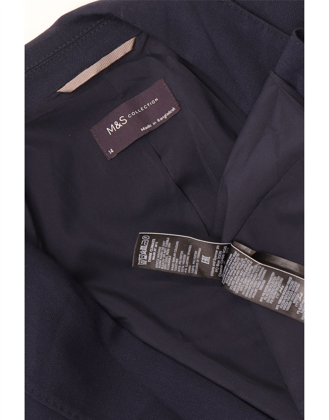 Jachetă pentru femei Marks & Spencer cu 1 nasture, mare, bleumarin, UK 14