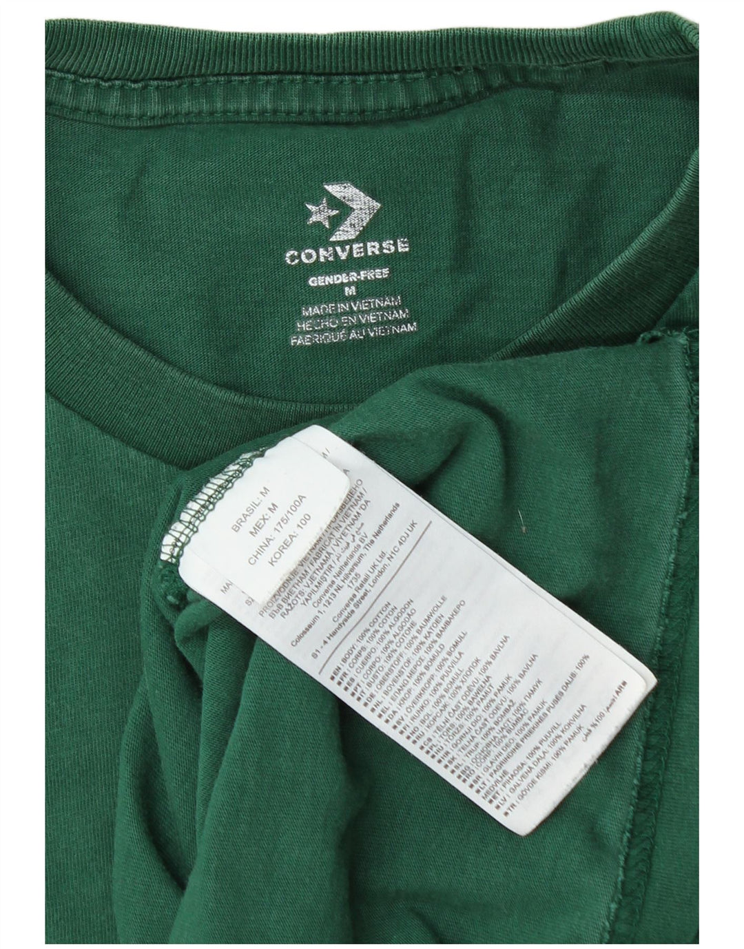 Tricou Converse pentru bărbați Top din bumbac verde mediu